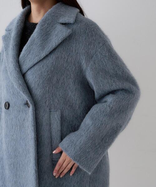UNTITLED(アンタイトル)の「【エレガントジャケット/アウター】イタリアンシャギーPコート(ピーコート・レディース・グレー/ライトブルー・01/02/03/04/42/44/46/48/50/00)」の17枚目の写真