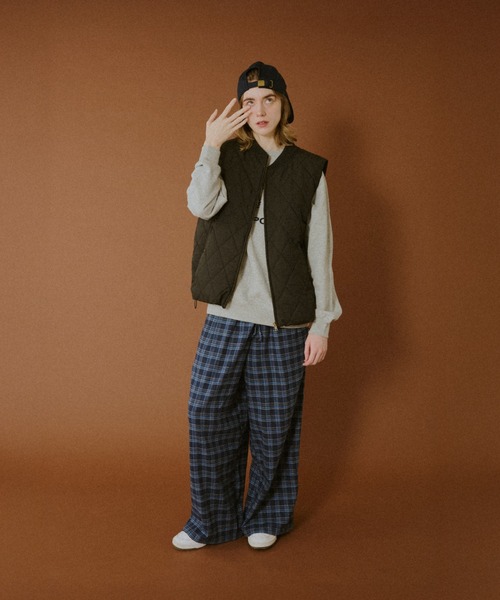 BROKEN BASE（ブロークンベース）の「Straight Check Pants / ストレートチェックパンツ（スラックス・メンズ・ブルー系/グリーン系・MEDIUM/LARGE）」の5枚目の写真