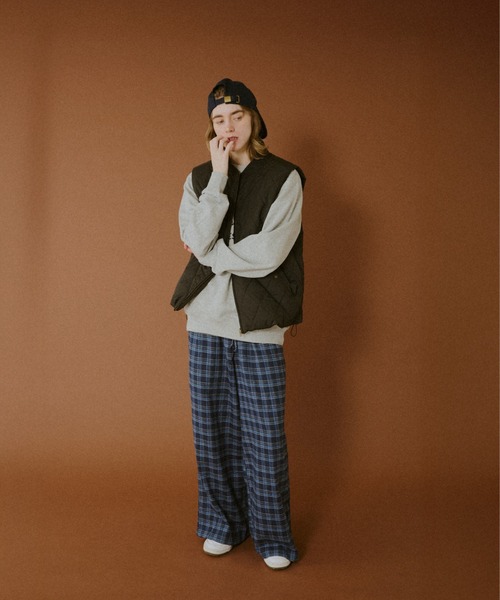 BROKEN BASE（ブロークンベース）の「Straight Check Pants / ストレートチェックパンツ（スラックス・メンズ・ブルー系/グリーン系・MEDIUM/LARGE）」の7枚目の写真