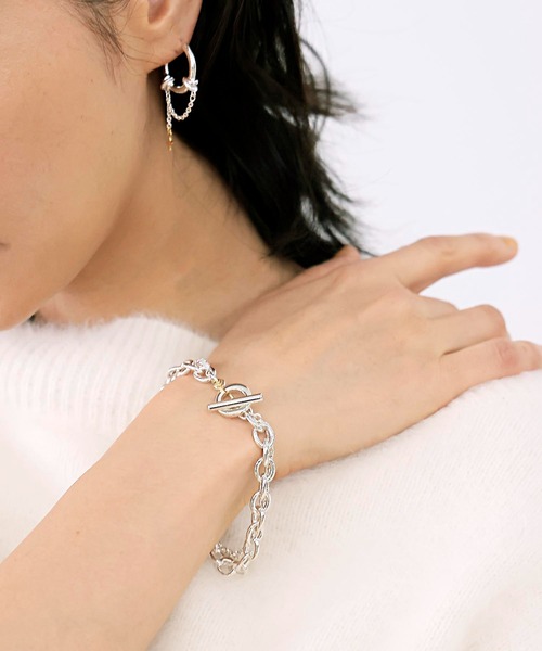 LAPUIS(ラピュイ)の「Ornament ブレスレット【LAPUIS/ラピュイ】(ブレスレット・レディース・シルバー×ゴールド・フリー)」の1枚目の写真