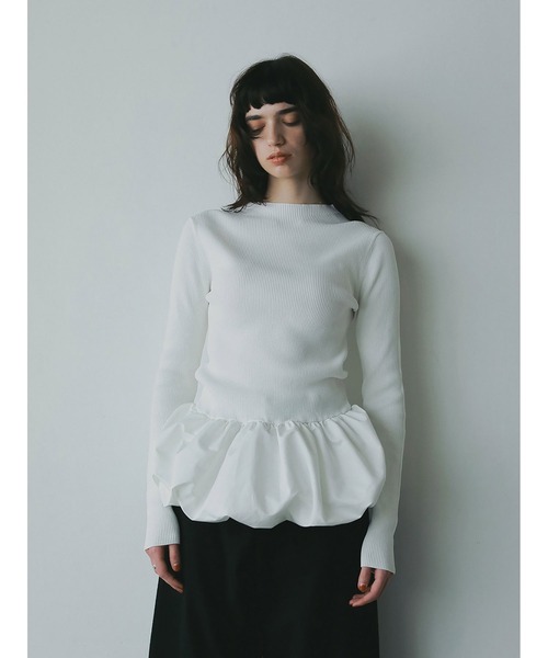 HER.（ハー）の「バルーンドッキングニット（ニット/セーター・レディース・ホワイト/ブラック・フリー）」の3枚目の写真