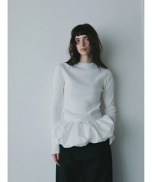 HER.（ハー）の「バルーンドッキングニット（ニット/セーター・レディース・ホワイト/ブラック・フリー）」の4枚目の写真