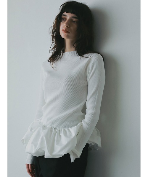 HER.（ハー）の「バルーンドッキングニット（ニット/セーター・レディース・ホワイト/ブラック・フリー）」の5枚目の写真