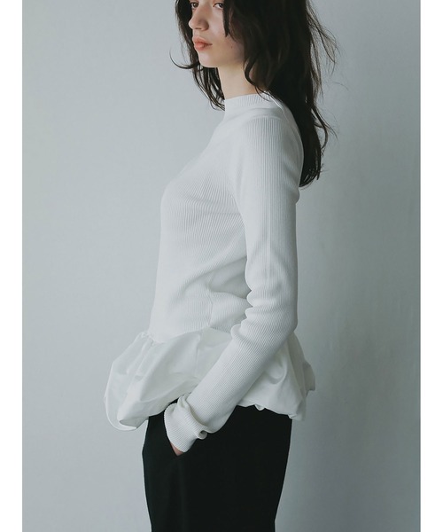 HER.（ハー）の「バルーンドッキングニット（ニット/セーター・レディース・ホワイト/ブラック・フリー）」の6枚目の写真