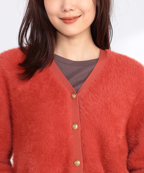 GALLORIA(ギャローリア)の「ニットファーVネックカーディガンアンサンブル(アンサンブル・レディース・ライトベージュ/ブラウン/ダークオレンジ・LL/L/S/M)」の13枚目の写真