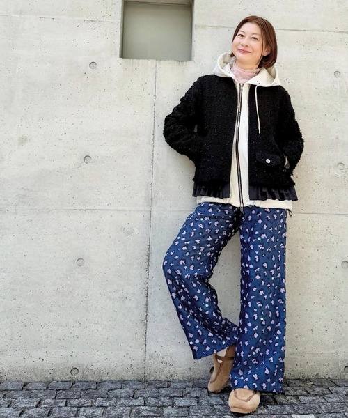 H.A.K(ハク)の「レオパードフラワーカットジャカードワイドパンツ(裏地付き)(その他パンツ・レディース・ブルー/チャコール・2/1)」の13枚目の写真