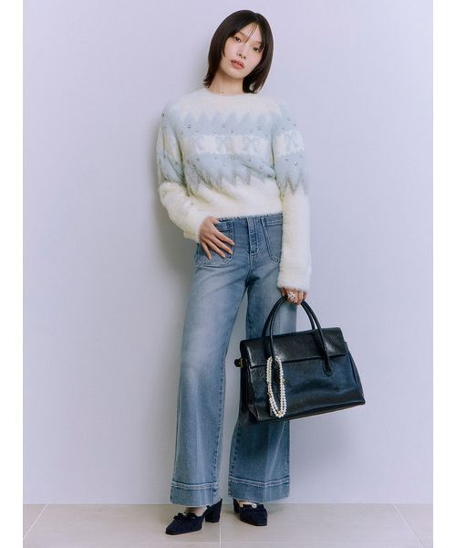 L.B CANDY STOCK]リボンビジューニット（ニット/セーター）｜LILY