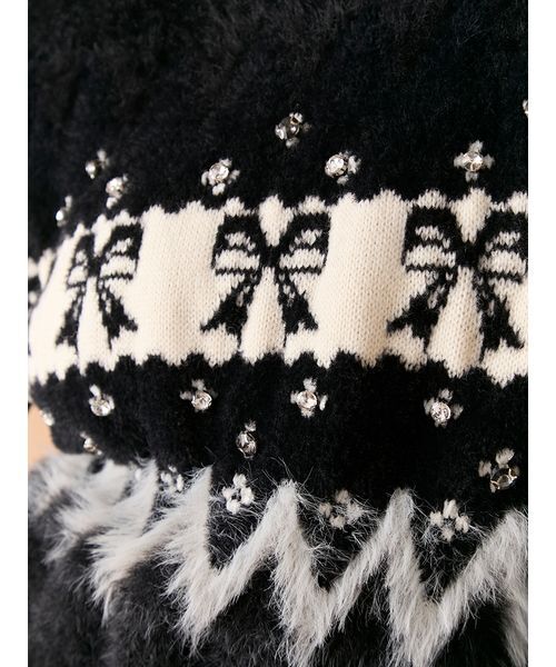 LILY BROWN（リリーブラウン）の「[L.B CANDY STOCK]リボンビジューニット（ニット/セーター・レディース・ホワイト/レッド/ブラック・F）」の13枚目の写真