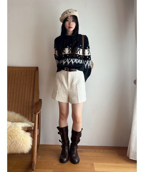 LILY BROWN（リリーブラウン）の「[L.B CANDY STOCK]リボンビジューニット（ニット/セーター・レディース・ホワイト/レッド/ブラック・F）」の17枚目の写真