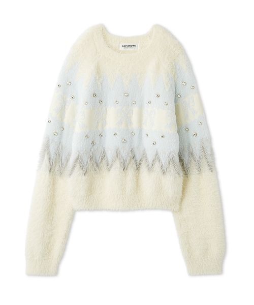 L.B CANDY STOCK]リボンビジューニット（ニット/セーター）｜LILY