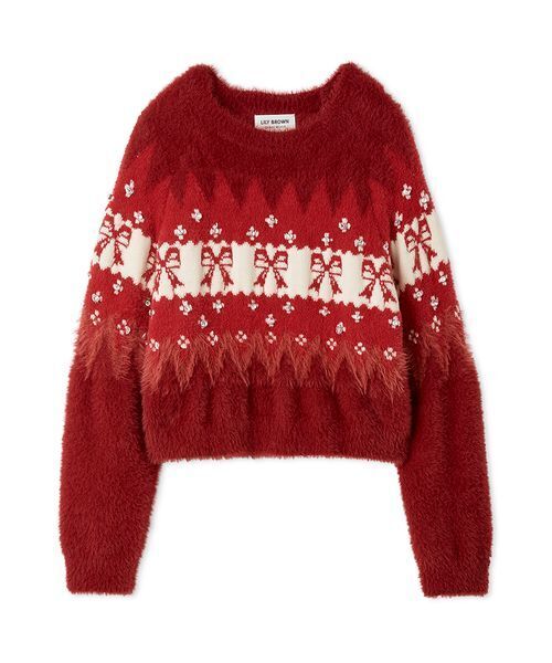 L.B CANDY STOCK]リボンビジューニット（ニット/セーター）｜LILY