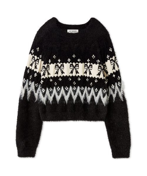 LILY BROWN（リリーブラウン）の「[L.B CANDY STOCK]リボンビジューニット（ニット/セーター・レディース・ホワイト/レッド/ブラック・F）」の20枚目の写真