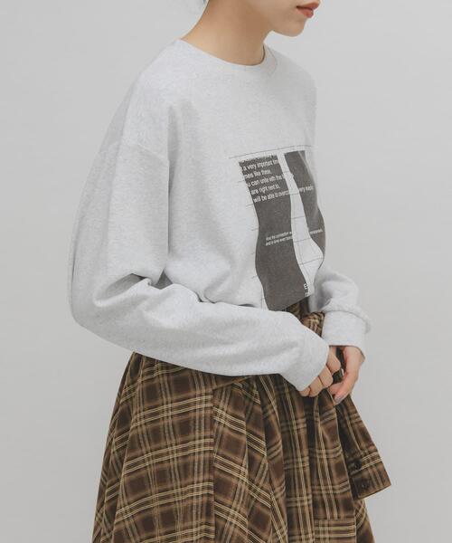 KBF（ケイビーエフ）の「ナップドルーズプリントTEE（Tシャツ/カットソー・レディース・グレー系その他/チャコールグレー・ONE）」の5枚目の写真