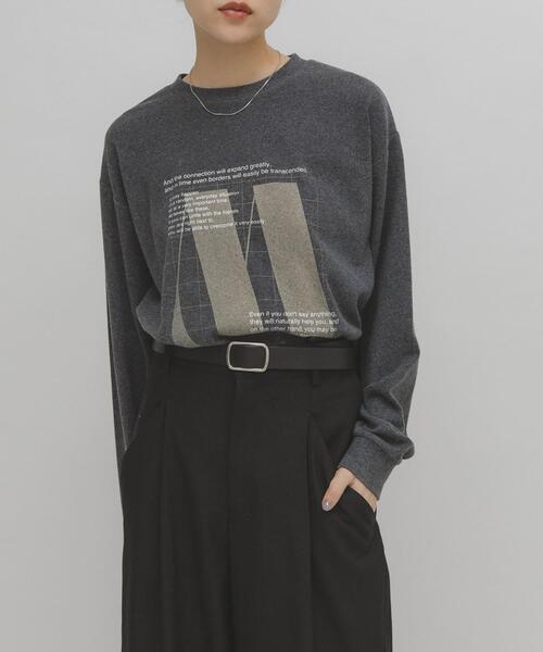 KBF（ケイビーエフ）の「ナップドルーズプリントTEE（Tシャツ/カットソー・レディース・グレー系その他/チャコールグレー・ONE）」の12枚目の写真