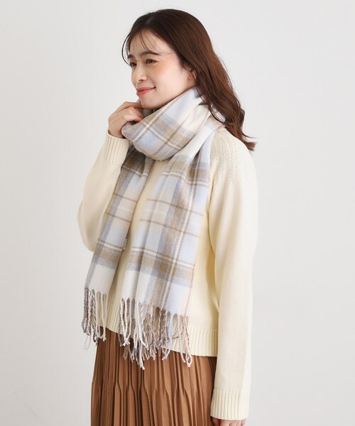 セール】ウール混チェックストール（ストール/ショール）｜LAURA