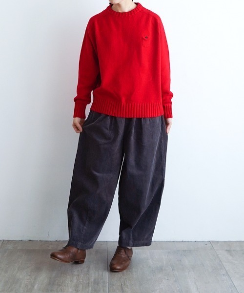 休日と詩（キュウジツトウタ）の「休日のスモールポケットニット（ニット/セーター・レディース・レッド/ベージュ/ブラウン・FREE）」の11枚目の写真