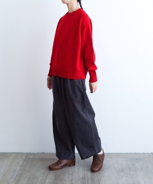 休日と詩（キュウジツトウタ）の「休日のスモールポケットニット（ニット/セーター・レディース・レッド/ベージュ/ブラウン・FREE）」の12枚目の写真