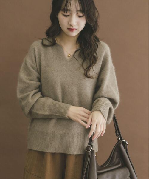 セール】ラクーンキーネックニット（ニット/セーター）｜ITEMS