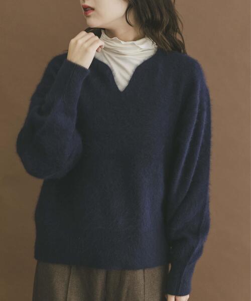 セール】ラクーンキーネックニット（ニット/セーター）｜ITEMS