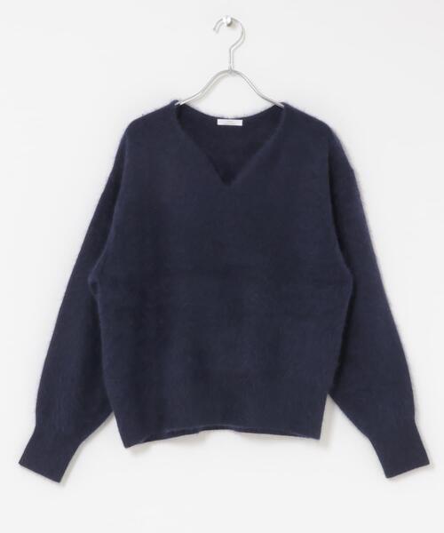 ITEMS URBANRESEARCH(アイテムズ アーバンリサーチ)の「ラクーンキーネックニット(ニット/セーター・レディース・オフホワイト/ベージュ/ネイビー/ピンク・FREE)」の10枚目の写真