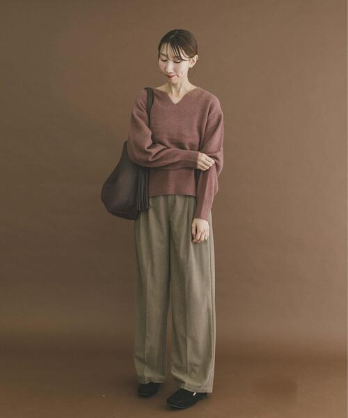 ITEMS URBANRESEARCH(アイテムズ アーバンリサーチ)の「ラクーンキーネックニット(ニット/セーター・レディース・オフホワイト/ベージュ/ネイビー/ピンク・FREE)」の19枚目の写真