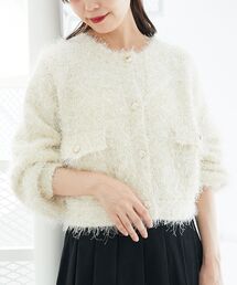 MAJESTIC LEGON | ツイードライククルーカーディガン(カーディガン/ボレロ)