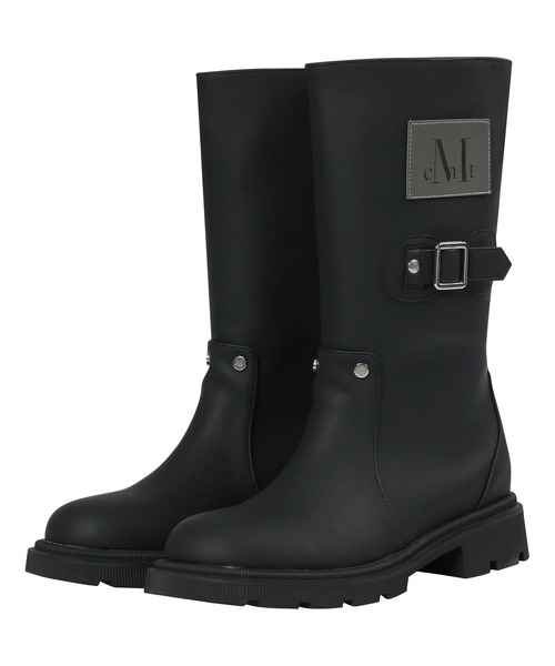 MUCENT(ムセント)の「【日本未発売/WEB限定】MUCENT(ムセント)/リングベルト レインシューズ レインブーツ/PHILO RIVET POINT SIDE LEATHER PATCH TALL RAIN SNOW BOOTS(レインシューズ・レディース・ブラック・25.0cm/23.0cm)」の5枚目の写真