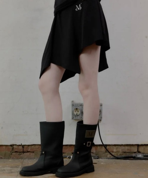MUCENT(ムセント)の「【日本未発売/WEB限定】MUCENT(ムセント)/リングベルト レインシューズ レインブーツ/PHILO RIVET POINT SIDE LEATHER PATCH TALL RAIN SNOW BOOTS(レインシューズ・レディース・ブラック・25.0cm/23.0cm)」の4枚目の写真