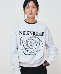 VOLUME NICOLE ROSE SWEATSHIRT_MELANGE BLACK