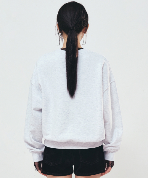 NICK&NICOLE（ニックアンドニコール）の「VOLUME NICOLE ROSE SWEATSHIRT_MELANGE BLACK（スウェット・レディース・その他・FREE）」の4枚目の写真