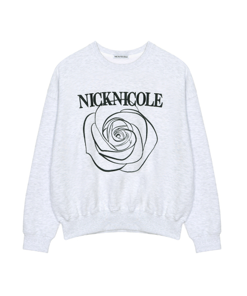 NICK&NICOLE（ニックアンドニコール）の「VOLUME NICOLE ROSE SWEATSHIRT_MELANGE BLACK（スウェット・レディース・その他・FREE）」の5枚目の写真