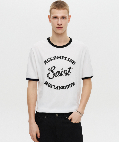 DNSR(ディーエヌエスアール)の「セイントシルケットハーフリンガーティーシャツホワイト(Tシャツ/カットソー・メンズ・その他・MEDIUM/LARGE/X-LARGE)」の1枚目の写真