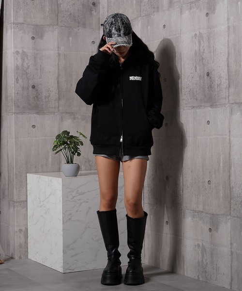 #MEMORY(メモリー)の「【MEMORY】レオパード オバケ ZIPパーカー / Leopard Ghost ZIP Hoodie(パーカー・メンズ・チャコールグレー/ホワイト系/ブラック・S/M/L)」の15枚目の写真