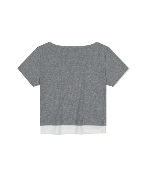 MOAA（モア）の「レイヤードヘンリーTシャツ（グレー）（Tシャツ/カットソー・レディース・その他・SMALL/MEDIUM）」の3枚目の写真