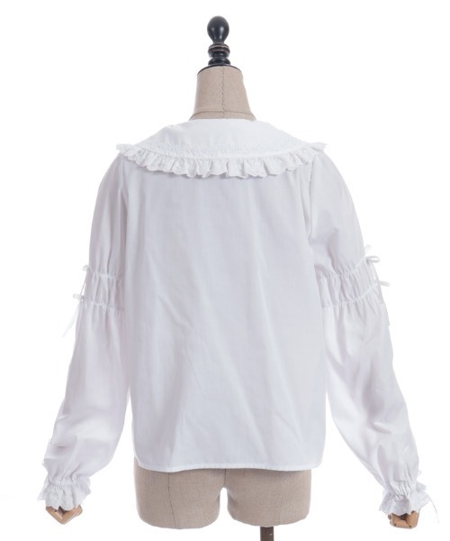 コットンレース丸襟ブラウス（シャツ/ブラウス）｜Chalmiere（シャ