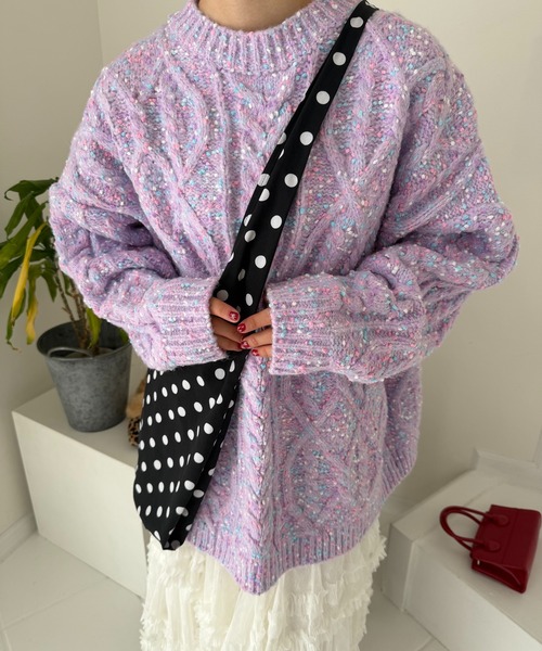 lanan select(ラナンセレクト)の「カラフル毛糸ボリュームニットセーター(ニット/セーター・レディース・ブルー/ベビーピンク/イエロー・FREE)」の21枚目の写真