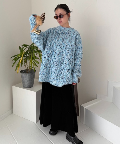 lanan select(ラナンセレクト)の「カラフル毛糸ボリュームニットセーター(ニット/セーター・レディース・ブルー/ベビーピンク/イエロー・FREE)」の4枚目の写真