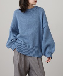 ＆soiree モックネックボリュームスリーブニット