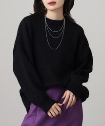 &soiree モックネックボリュームスリーブニット