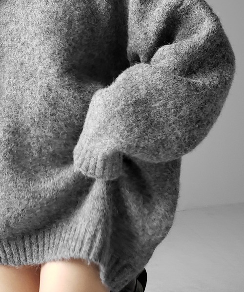 me+em select(ミームセレクト)の「※※【 4color 】オーバーサイズフラッフィーニットプルオーバー / oversize fluffy knit pullover(ニット/セーター・レディース・アイボリー/ブラック/グレー/ブルー・FREE)」の11枚目の写真