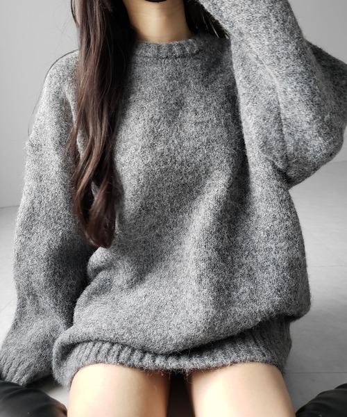 me+em select(ミームセレクト)の「※※【 4color 】オーバーサイズフラッフィーニットプルオーバー / oversize fluffy knit pullover(ニット/セーター・レディース・アイボリー/ブラック/グレー/ブルー・FREE)」の9枚目の写真