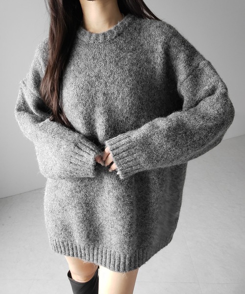 me+em select(ミームセレクト)の「※※【 4color 】オーバーサイズフラッフィーニットプルオーバー / oversize fluffy knit pullover(ニット/セーター・レディース・アイボリー/ブラック/グレー/ブルー・FREE)」の6枚目の写真