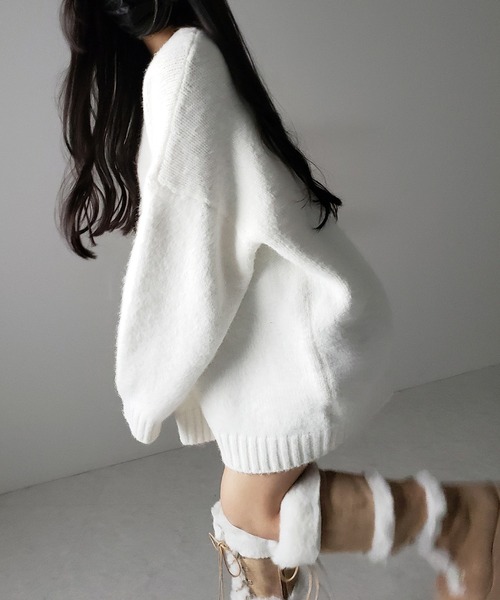 me+em select(ミームセレクト)の「※※【 4color 】オーバーサイズフラッフィーニットプルオーバー / oversize fluffy knit pullover(ニット/セーター・レディース・アイボリー/ブラック/グレー/ブルー・FREE)」の20枚目の写真
