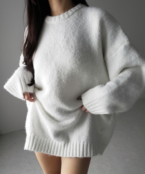 me+em select(ミームセレクト)の「※※【 4color 】オーバーサイズフラッフィーニットプルオーバー / oversize fluffy knit pullover(ニット/セーター・レディース・アイボリー/ブラック/グレー/ブルー・FREE)」の17枚目の写真