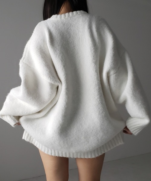 me+em select(ミームセレクト)の「※※【 4color 】オーバーサイズフラッフィーニットプルオーバー / oversize fluffy knit pullover(ニット/セーター・レディース・アイボリー/ブラック/グレー/ブルー・FREE)」の14枚目の写真