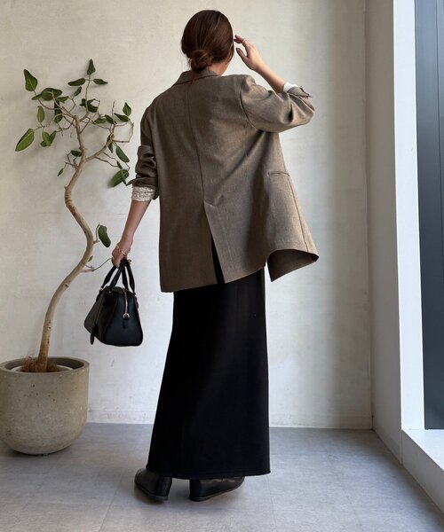 DouDou(ドゥドゥ)の「裏起毛DD刺繍スカート(スカート・レディース・ブラック/アイボリー/チャコールグレー・FREE)」の19枚目の写真