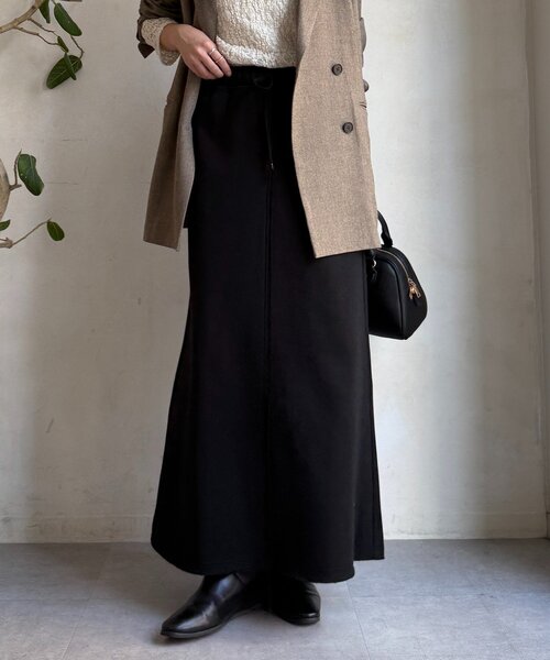 DouDou(ドゥドゥ)の「裏起毛DD刺繍スカート(スカート・レディース・ブラック/アイボリー/チャコールグレー・FREE)」の22枚目の写真