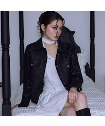 Crack Leather Jacket [Black]