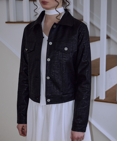 ROSEFRANTZ（ロゼフランツ）の「Crack Leather Jacket [Black]（ライダースジャケット・レディース・ブラック・FREE）」の2枚目の写真