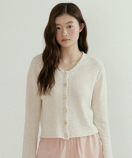 LINGSEOUL(リングソウル)の「linen blended knit cardigan-oatmeal(カーディガン/ボレロ・レディース・その他・FREE)」の1枚目の写真
